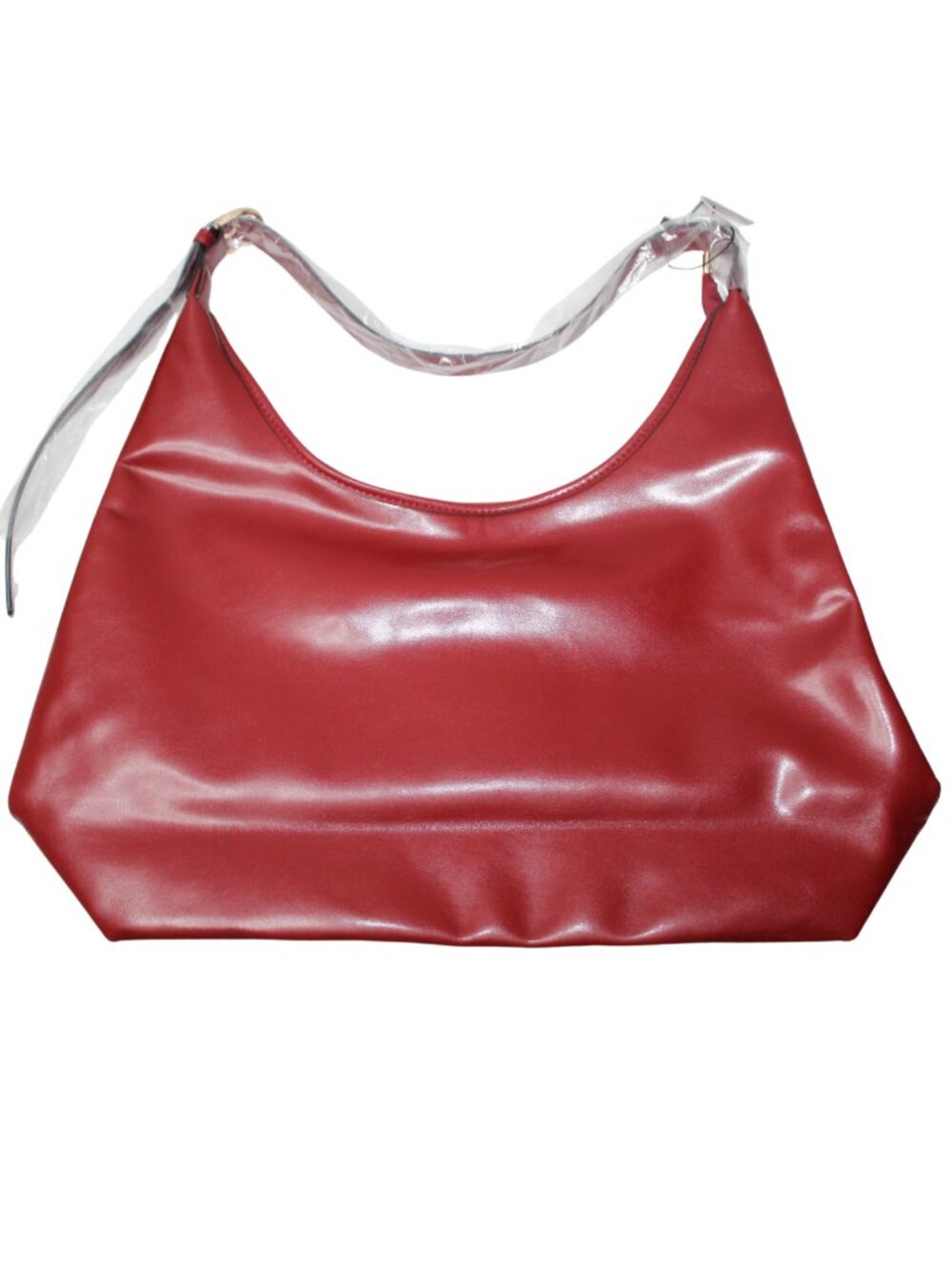 K. Carroll red vegan leather Brit hobo bag large adjustable strap - Picture 2 of 7